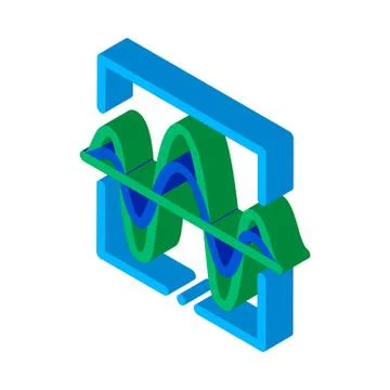 Sound Wave Diagnostics Voice Control isometric icon vector illustration Stock Illustration
