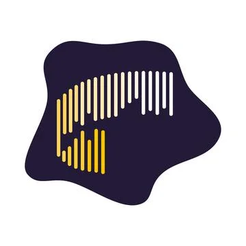 Sound wave equalizer bars forming letter c Stock Illustration