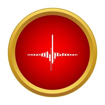 Sound wave equalizer bars icon round button 库存插图