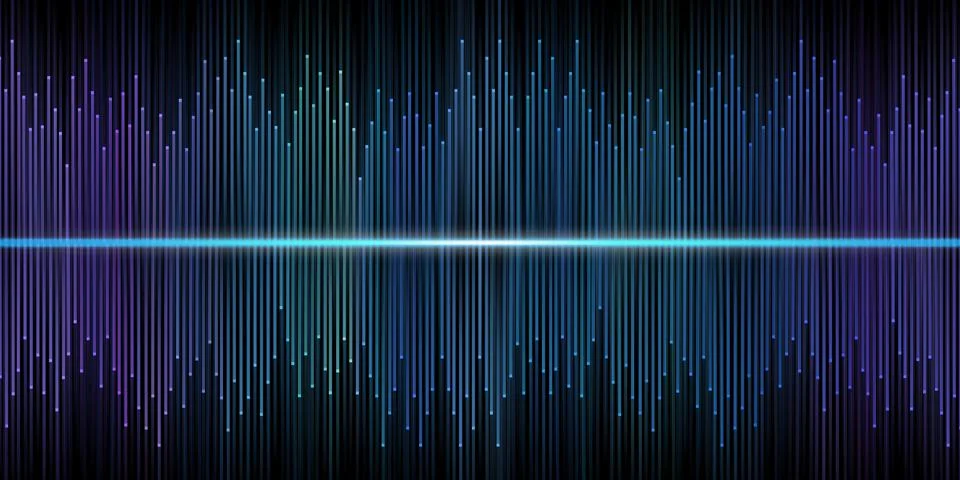Sound wave equalizer DJ 3d illustration sparkle of light Stock Illustration