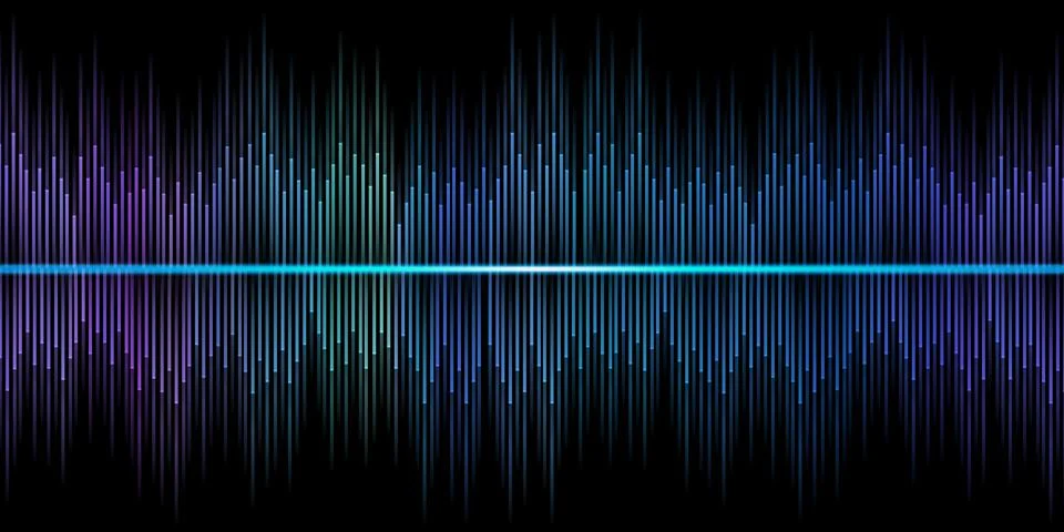 Sound wave equalizer DJ 3d illustration sparkle of light Stock Illustration