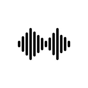 Sound Wave from Equalizer Flat Vector Icon Stock Illustration