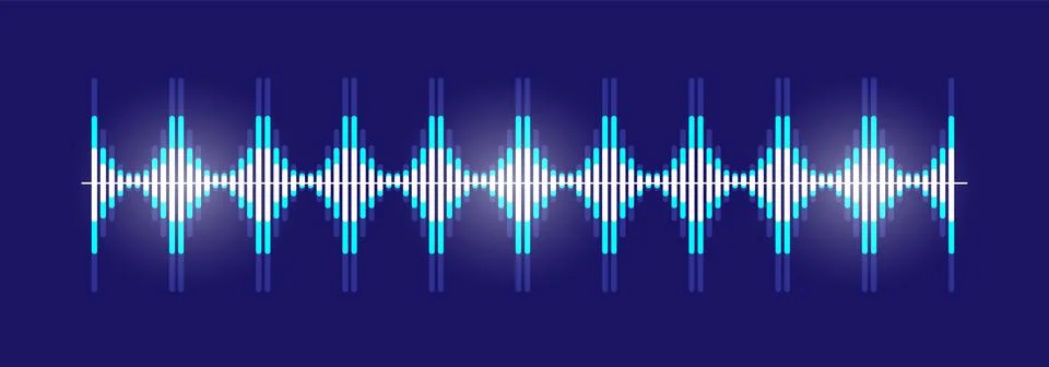 Sound wave equalizer isolated on dark background Stock Illustration