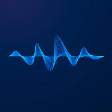 Sound wave. Equalizer pattern. Abstract blue digital waveform. Vector illustr Stock Illustration