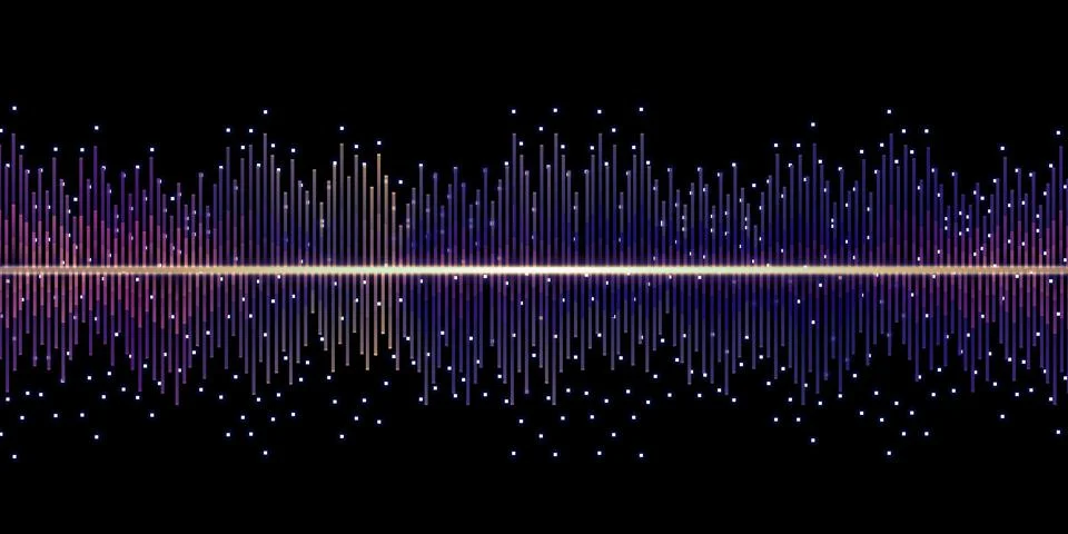 Sound wave equalizer sound effect DJ 3D illustration Stock Illustration