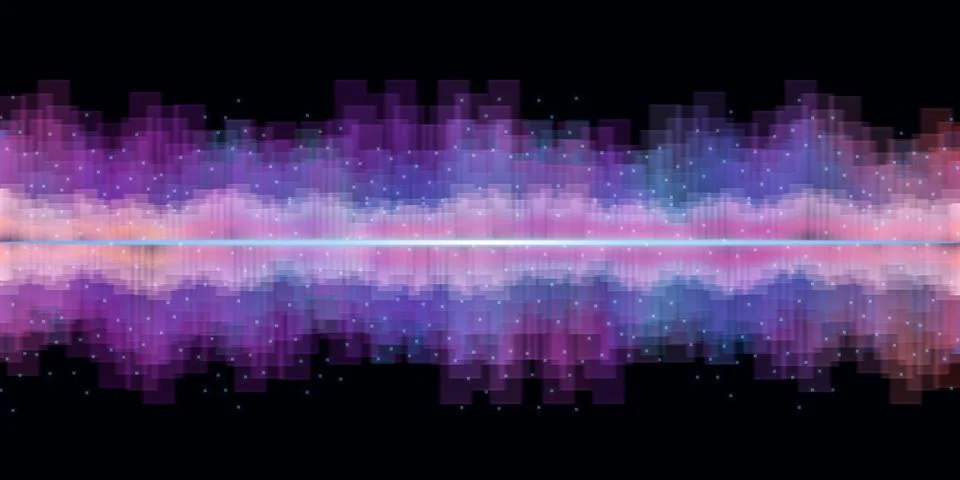 Sound wave equalizer sound effect DJ 3D illustration Stock Illustration