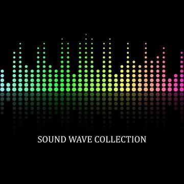 Sound wave equalizer vector design. Vector illustration on a dark background Stock Illustration