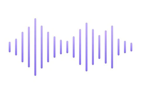 Sound wave floating icon, record bar, music waveform audio track radio play Stock Illustration