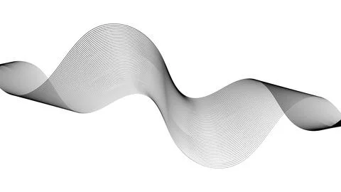 Sound wave flow, digital analog radio wave curve flow wavy Stock Illustration