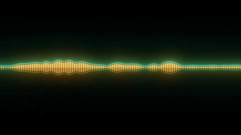 Sound Wave Form Pulsating Dance Rhythm Of A Track, Glowing Beat Level Stock Footage 155231093