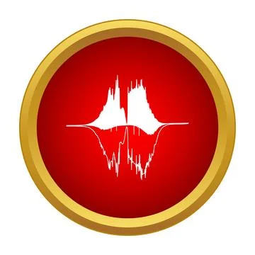 Sound wave frequency amplitude visualization icon design Illustrazione stock