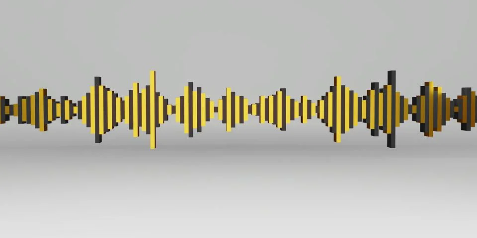 Sound wave heart wave 3d illustration Stock Illustration