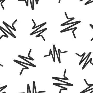 Sound wave icon seamless pattern background. Heart beat vector illustration o 스톡 일러스트