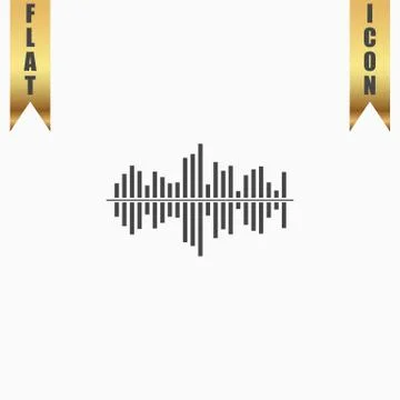 Sound wave icon - vector equalizer music element or symbol Stock Illustration