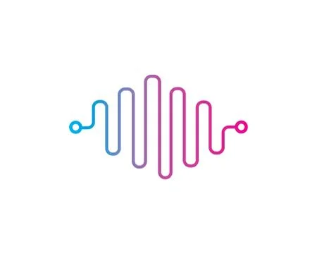 Sound wave ilustration logo vector icon Illustrazione stock