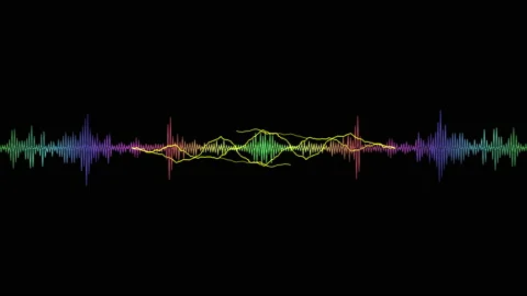 Sound wave isolated on black background. | Stock Video | Pond5