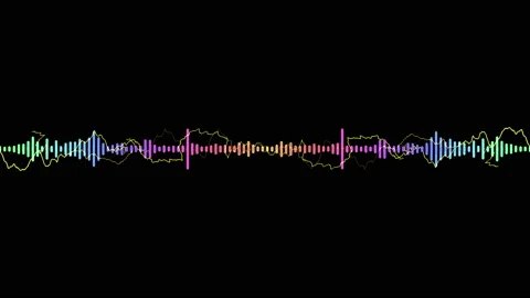 Sound wave isolated on black background. | Stock Video | Pond5