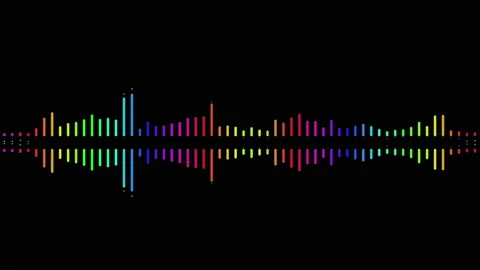 Sound wave isolated on black background. Stock Footage 218416362