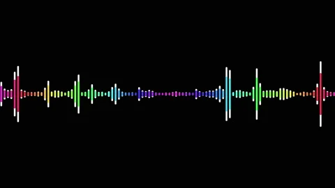 Sound wave isolated on black background. | Stock Video | Pond5