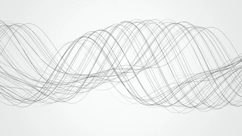Sound wave lines oscillate and flow in a rhythmic ribbon pattern Stock Footage 342216660