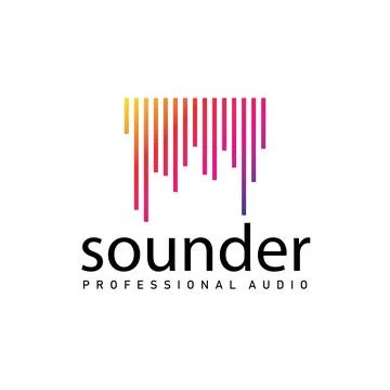 Sound wave logo representing rhythm, music production, and audio technology Stock Illustration