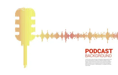 Sound wave microphone icon Equalizer background.Concept of Podcast and karaok Stock Illustration