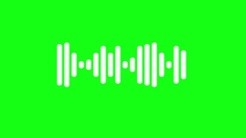 Sound wave or audio waveform on green screen background, sound wave spectrum Stock Footage 307629877