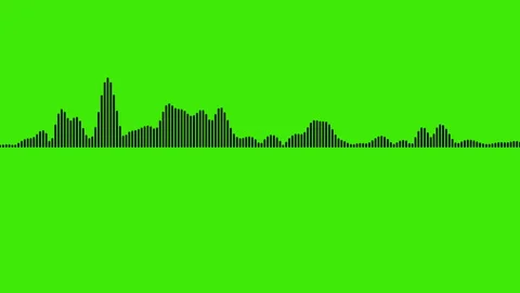 Sound wave or audio wavefrom isolated on green screen background. Stock Footage 264946663