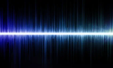 Sound wave pattern in blue, representing energy and music technology. Abstrac Illustrazione stock