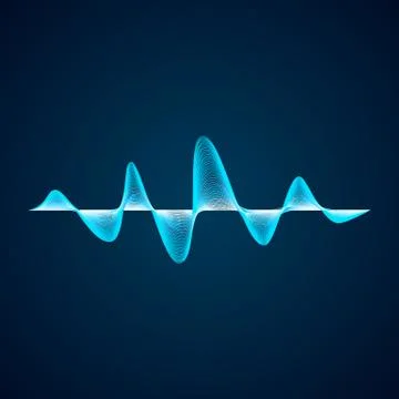 Sound wave pattern. Equalizer graf design. Abstract blue digital waveform. Ve Stock Illustration