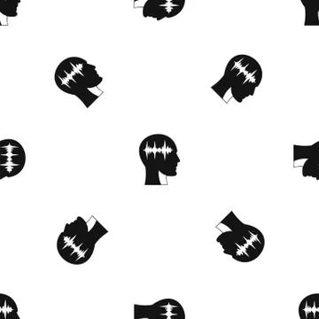 Sound wave pattern seamless black Stock Illustration