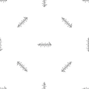 Sound wave pattern seamless black Stock Illustration