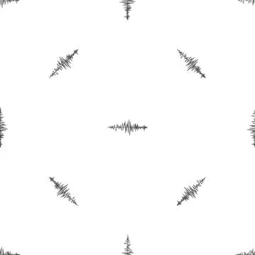 Sound wave pattern seamless black Stock Illustration