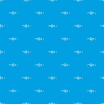 Sound wave pattern seamless blue Stock Illustration