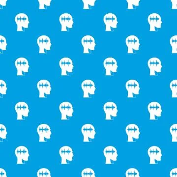 Sound wave pattern seamless blue Stock Illustration