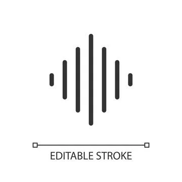 Sound wave pixel perfect linear ui icon Stock Illustration