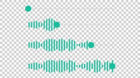 Sound wave progress bar UI elements set. Static transparent image. Stock Illustration