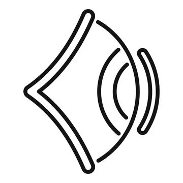 Sound wave reflecting from surface physics icon showing echo Stock Illustration
