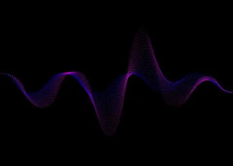 Sound wave rhythm background. Blue and purple color digital Sound Wave equalizer Illustrazione stock