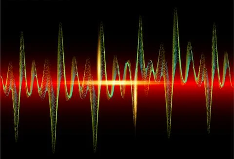 Sound wave rhythm background. Spectrum color digital Sound Wave equalizer Stock-Illustration