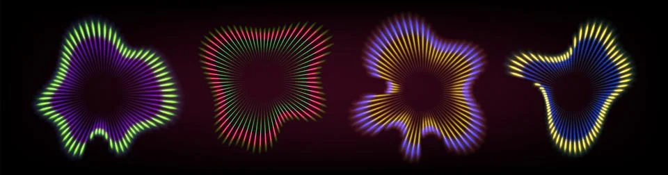 Sound wave ripple effect with circular lines Stock Illustration