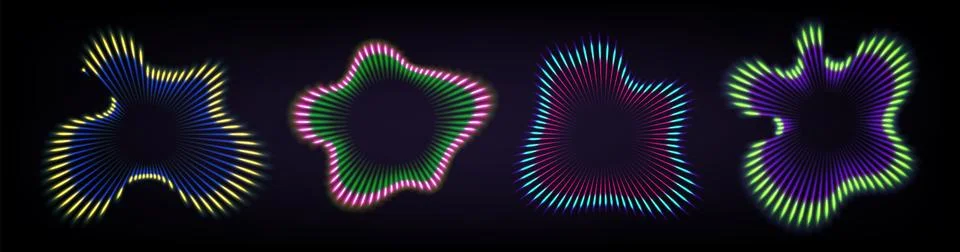Sound wave ripple effect with circular lines Stock Illustration