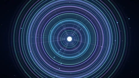 Sound Wave Ripple Loop - Blue Purple Concentric Circle Pulse Backdrop Stock Footage 341871026
