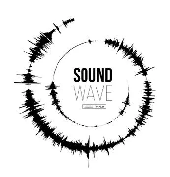 Sound wave spiral form. Vector illustration on white background Stock Illustration