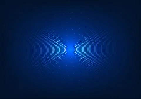 Sound wave technology background radiating from the center The concept conv.. 스톡 일러스트