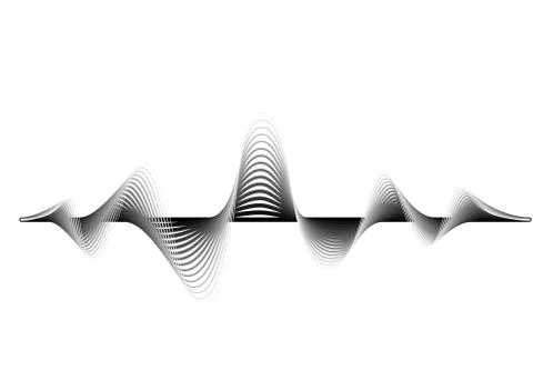 Sound wave vector background. Audio music soundwave. Voice frequency form Stock Illustration