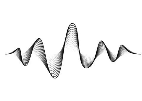 Sound wave vector background. Audio music soundwave. Voice frequency form Stock Illustration
