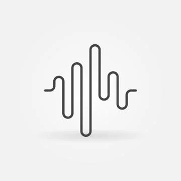 Sound Wave vector concept icon in outline style Stock Illustration