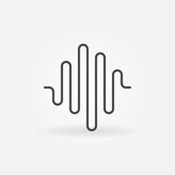 Sound wave vector icon in thin line style Stock Illustration