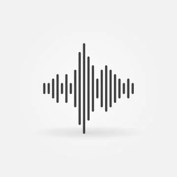 Sound wave vector thin line concept minimal icon Stock Illustration